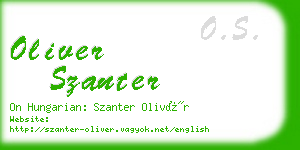 oliver szanter business card